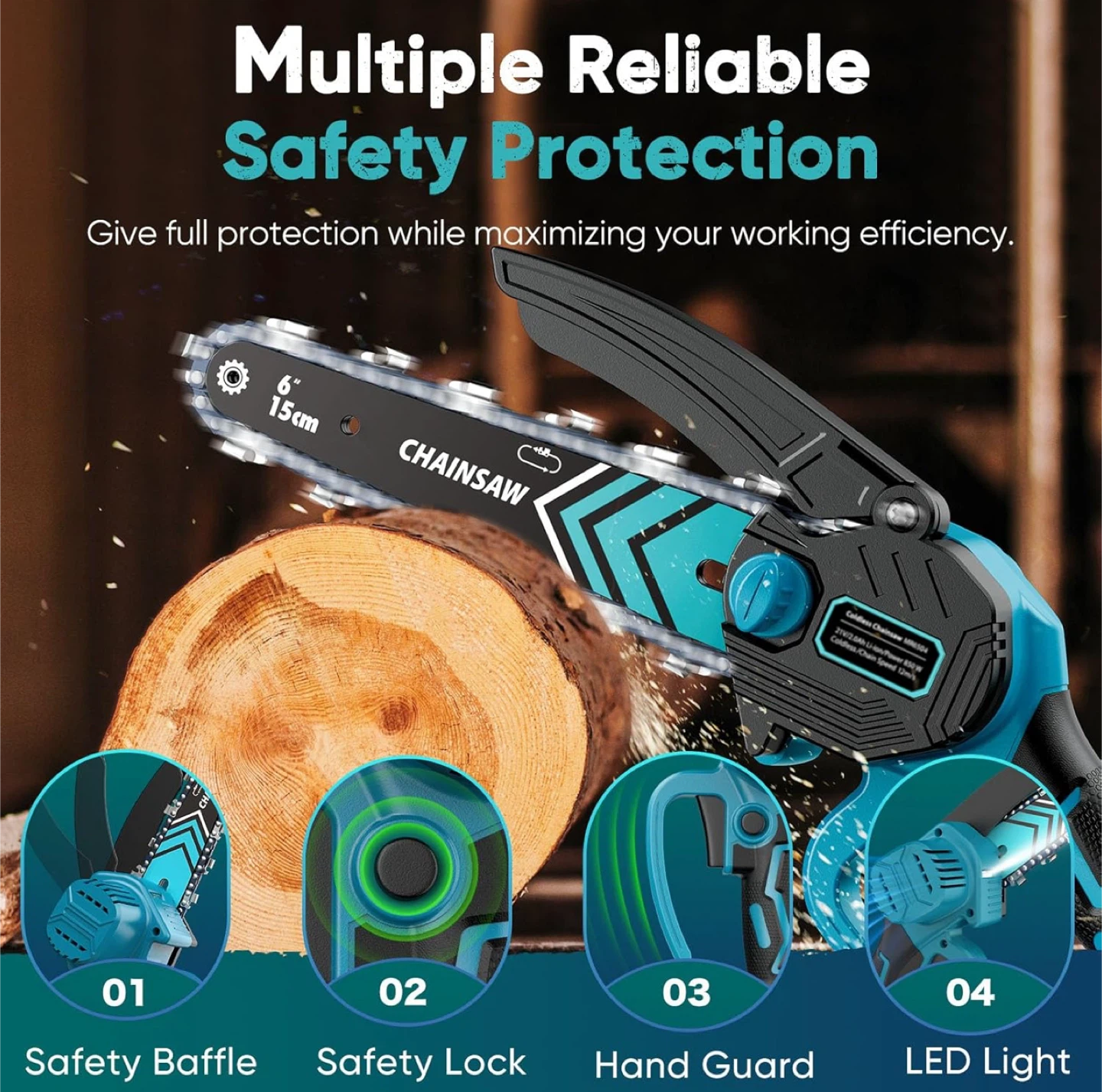 Mini Electric Chainsaw 6-Inch Portable - photo 2
