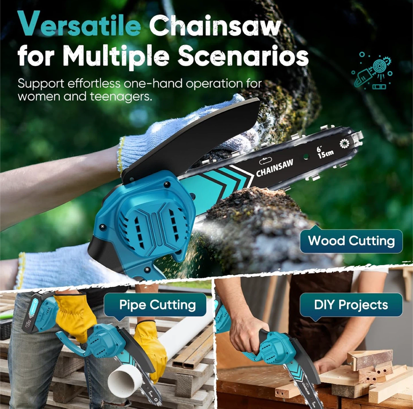 Mini Electric Chainsaw 6-Inch Portable - photo 5