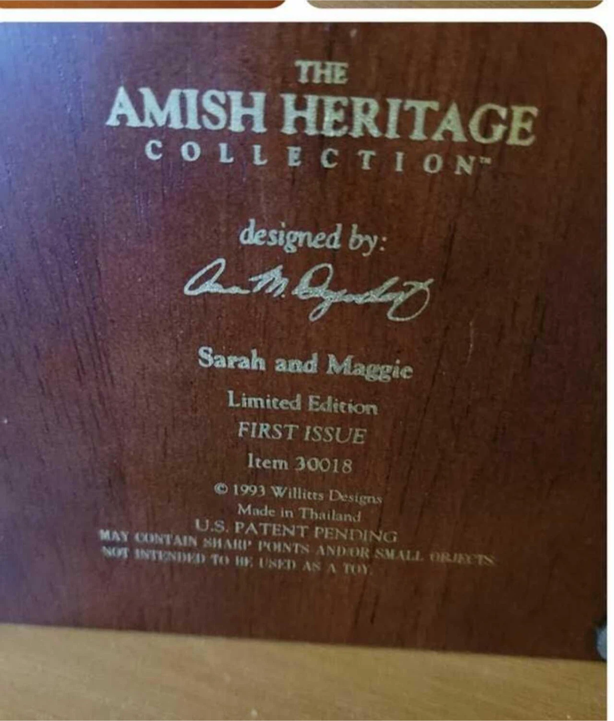 BNIB Amish Heritage with COA: Sarah and Maggie Figurine - photo 4
