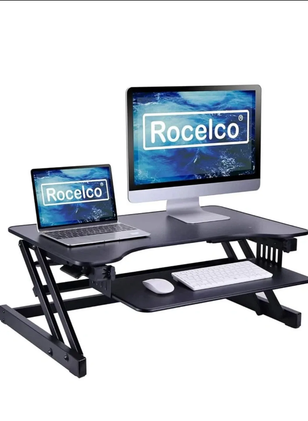 Rocelco EADR Adjustable Standing Desk Riser - Black image indicator(4)