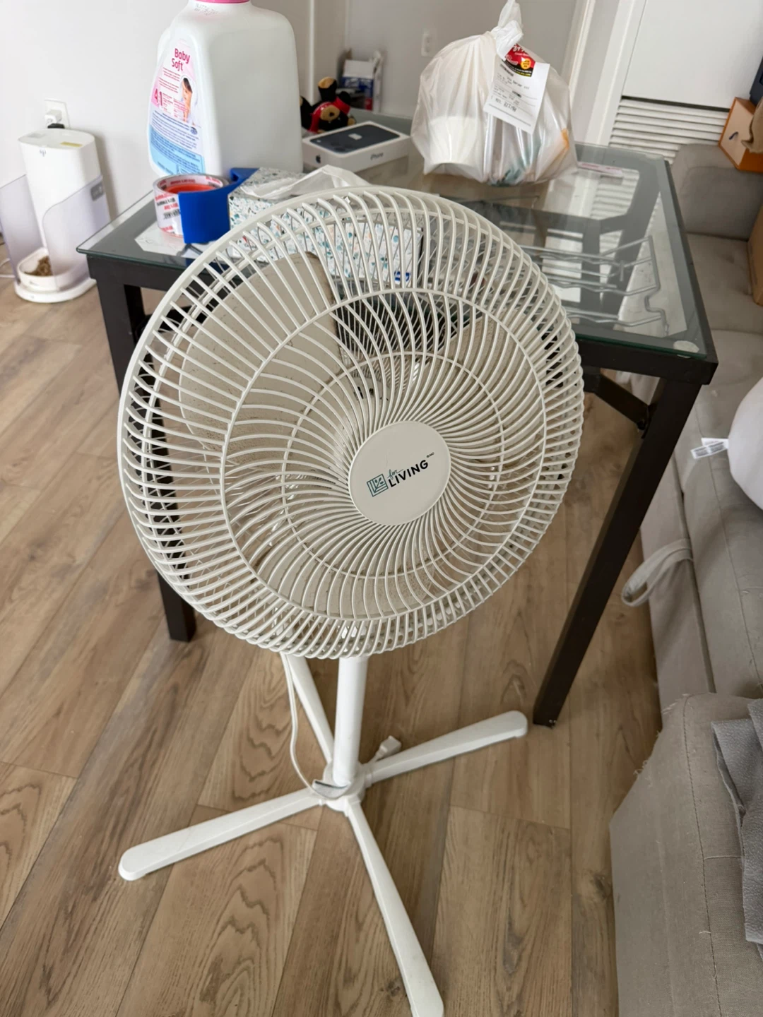 LIVING Pedestal Fan - White