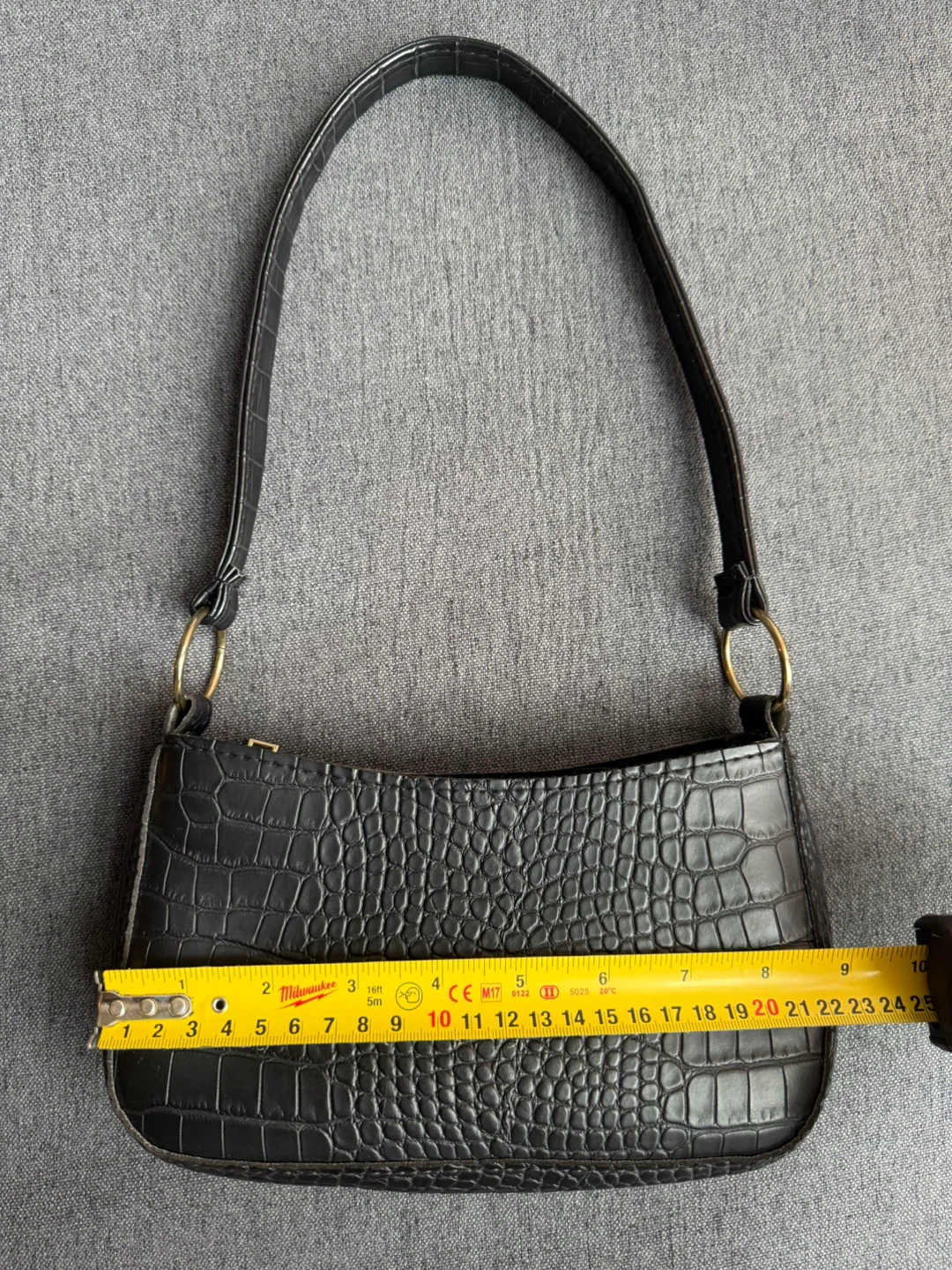Black Croc Embossed Shoulder Bag-Light Weight - photo 5