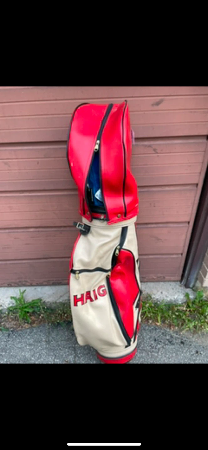 Haig Golf Bag - Red and Beige