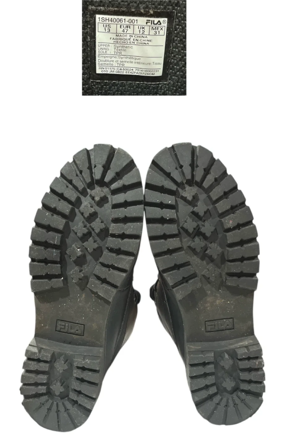 FILA Men's Black Leather Work Boots - Size 13 image indicator(3)