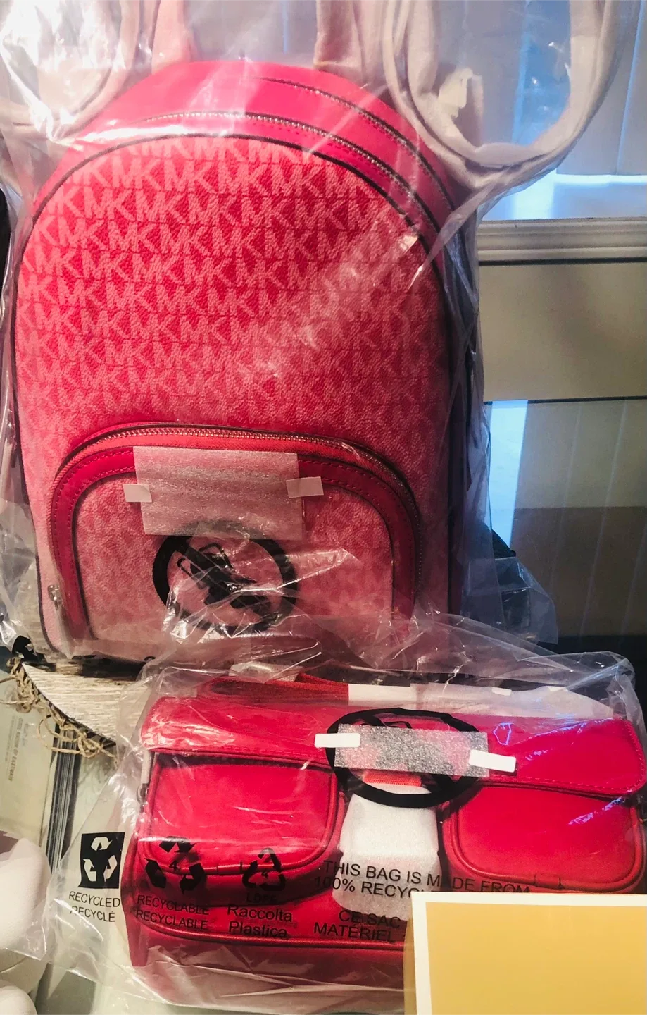 Michael Kors Pink Sandals & Backpack Set image indicator(2)