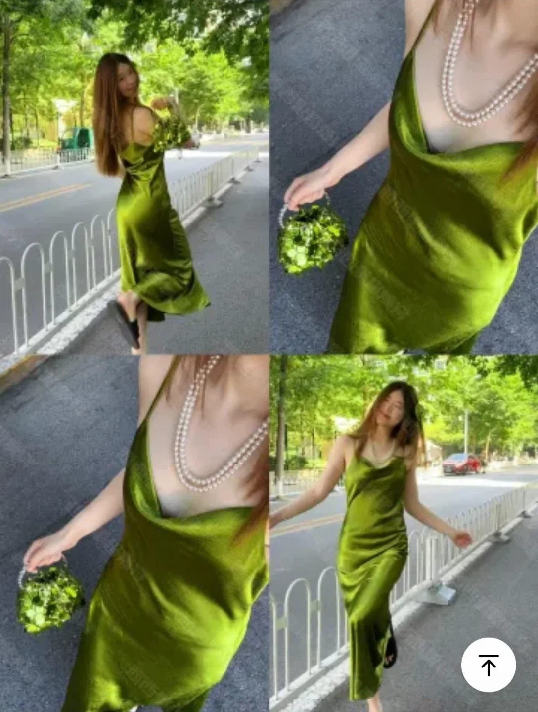 Purple Satin Slip Dress thumbnail