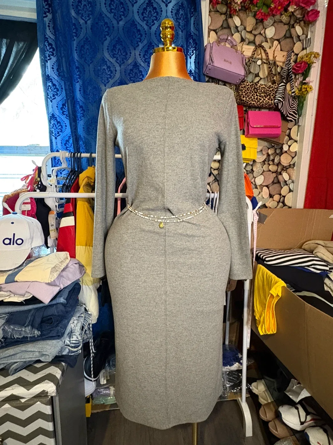 Grey Long Sleeve Dress thumbnail