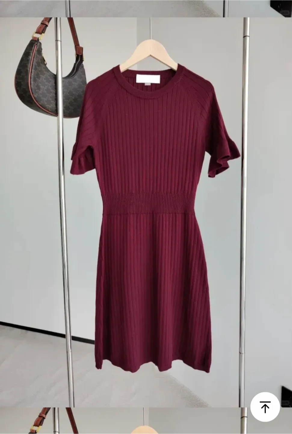 Calvin and Klein Burgundy Ribbed Knit Dress thumbnail