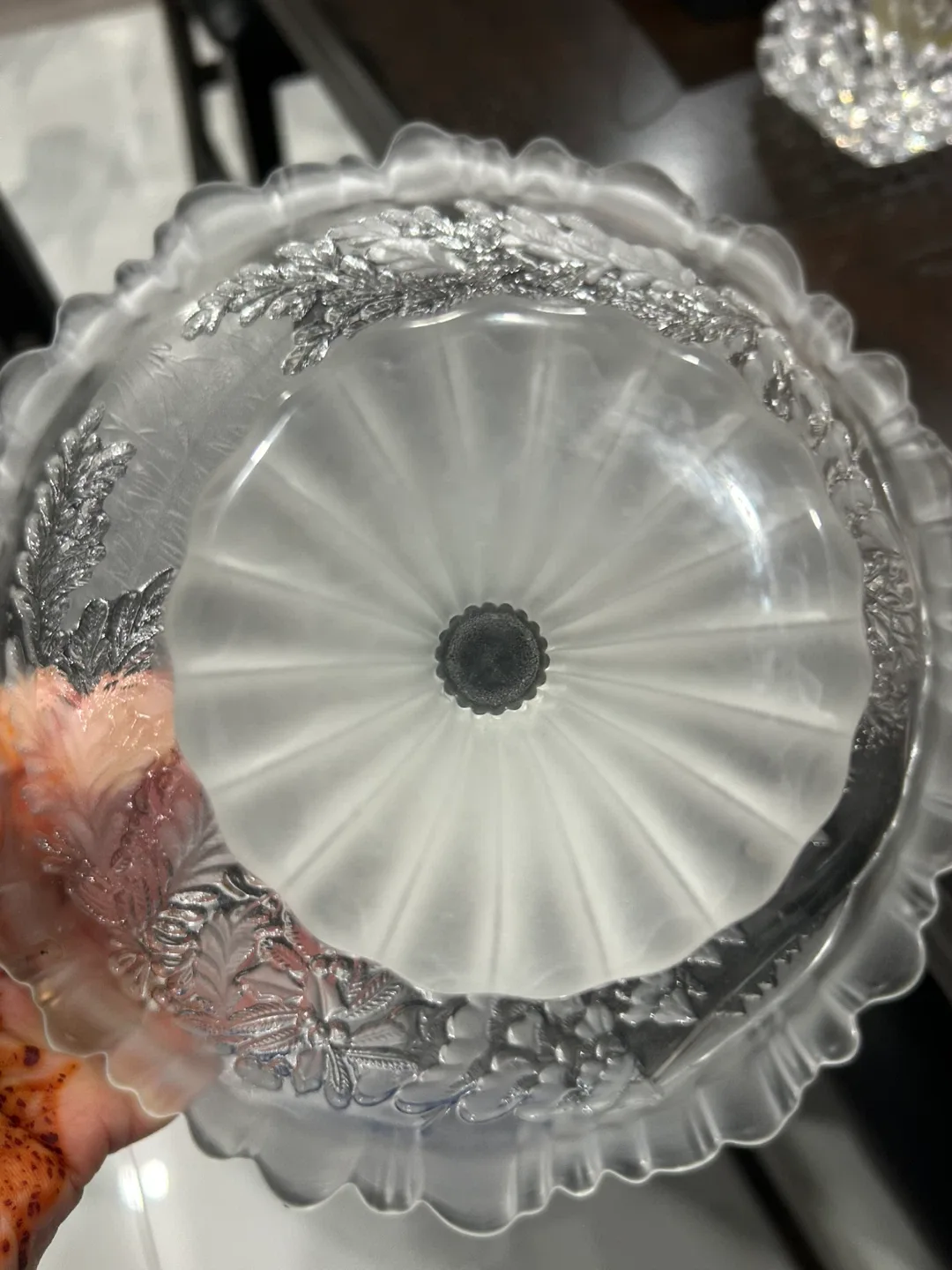 Vintage  Mikasa winter dreams  serving 9” dish on padestal image indicator(2)