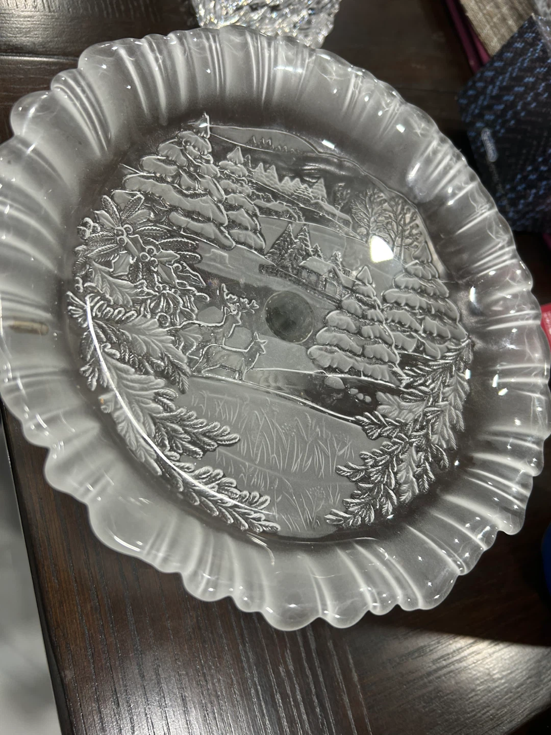 Vintage  Mikasa winter dreams  serving 9” dish on padestal