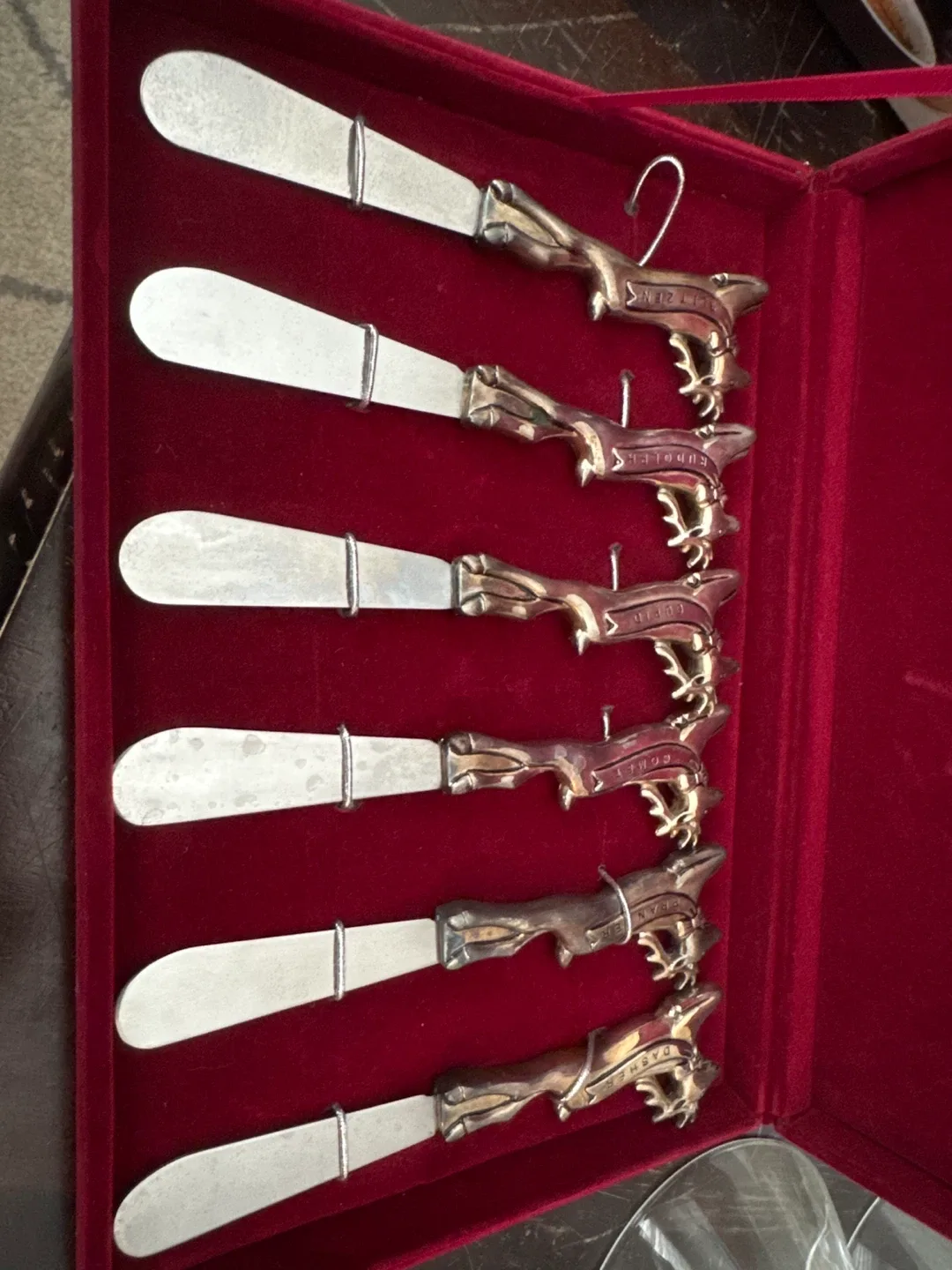 Nordstrom Vintage Reindeer Butter Knives Set thumbnail
