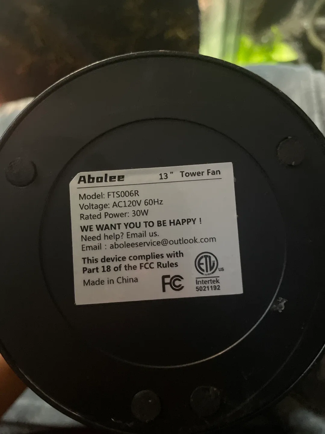 Abolee 13" Tower Fan - FTS006R image indicator(3)