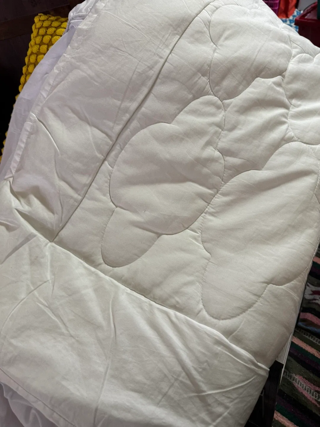 Twin bed mattress pad/protector-100% cotton exterior image indicator(2)