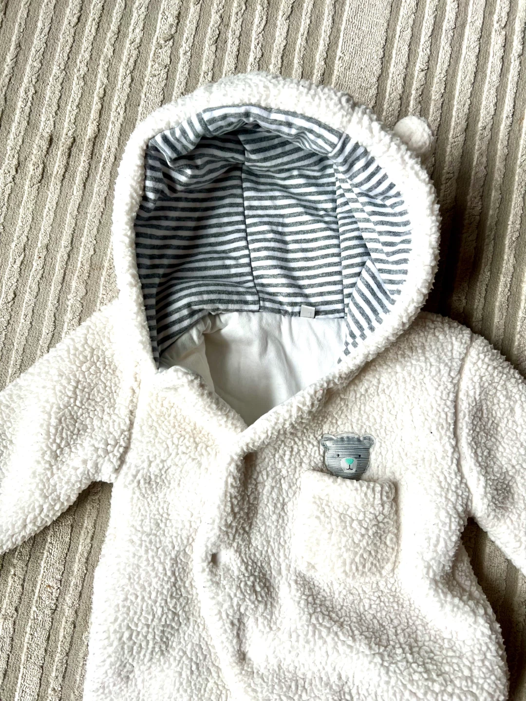 White Bear Cub Onesie - 3-6 Months