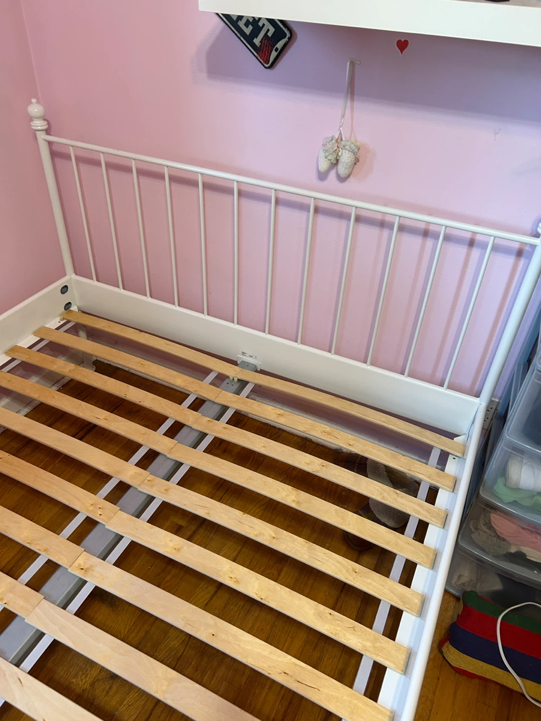 IKEA LEIRVIK White Metal Bed Frame - photo 2