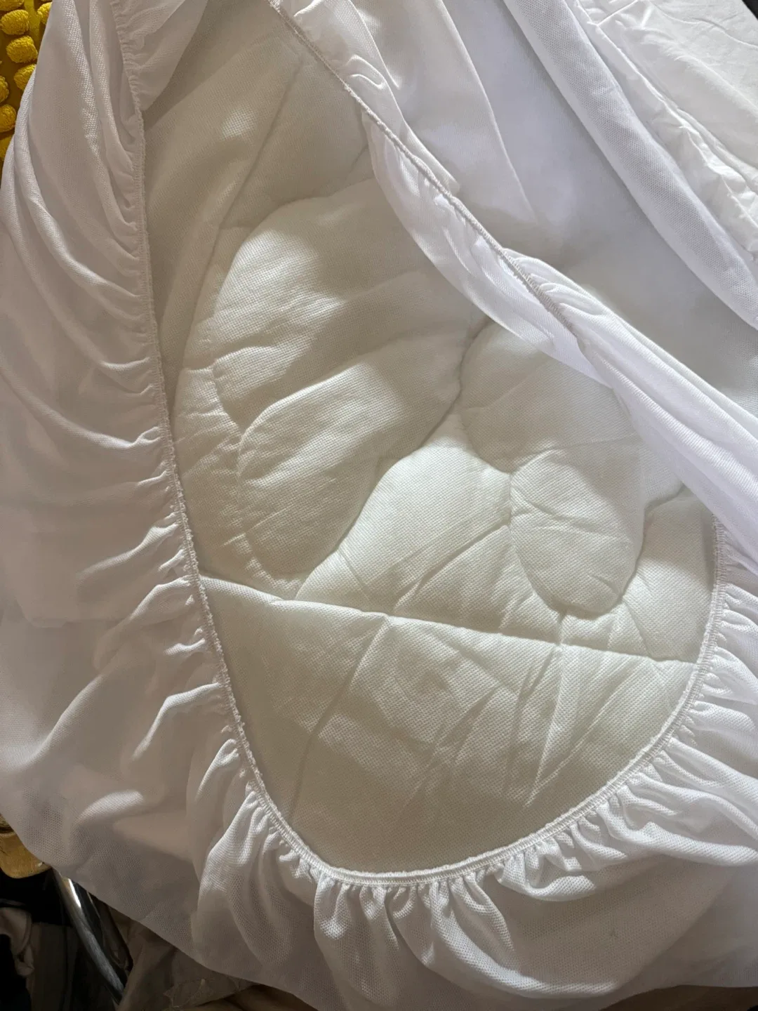 Twin bed mattress pad/protector-100% cotton exterior image indicator(5)