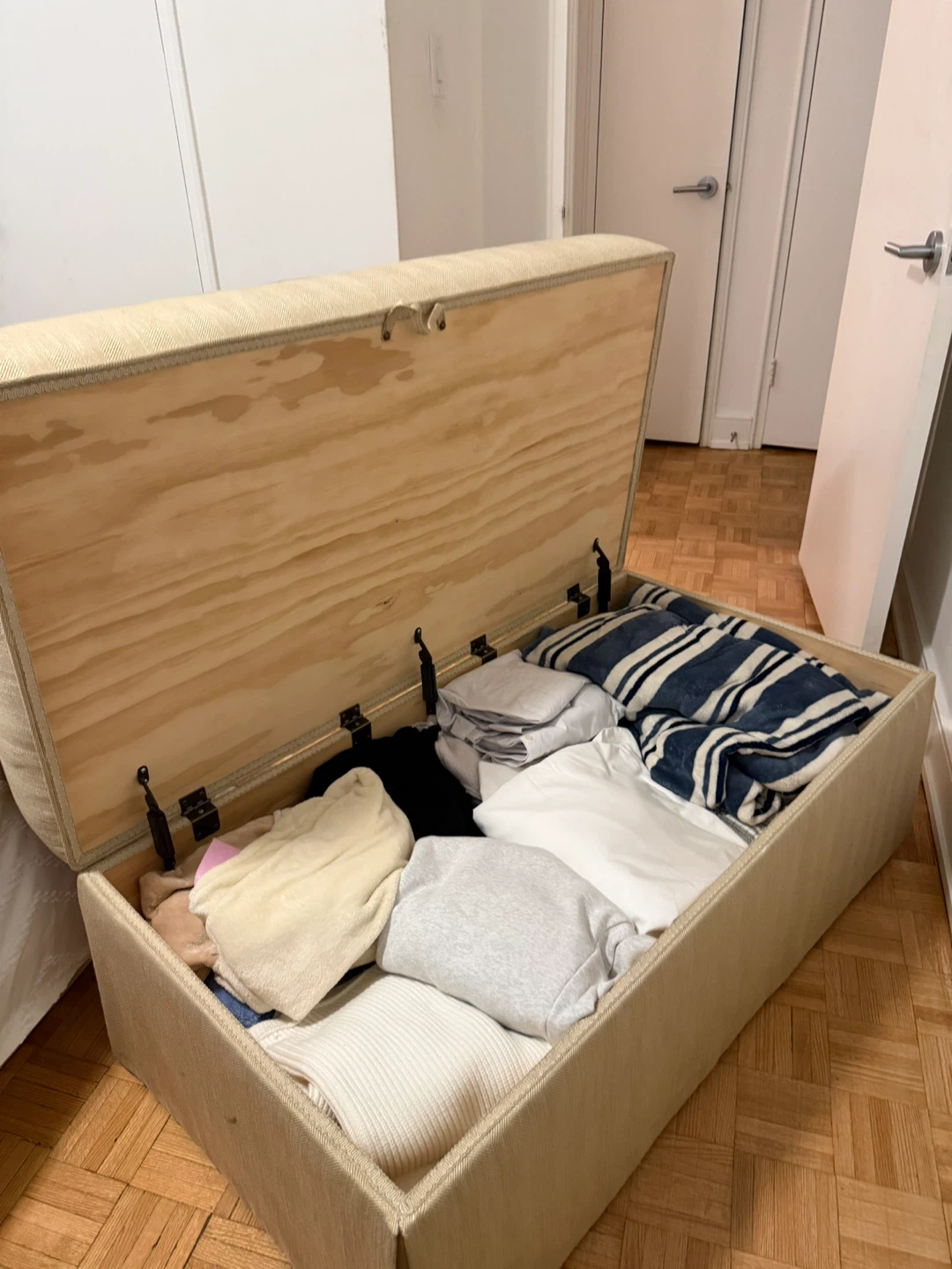 Beige Storage Ottoman Bench - photo 2