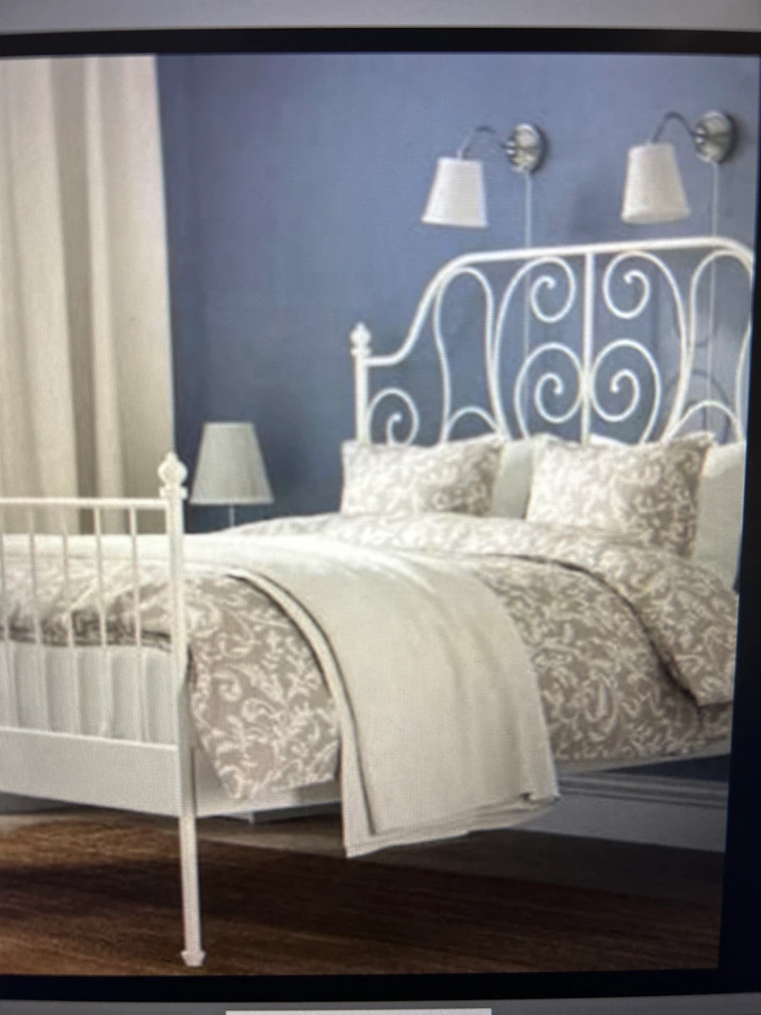 IKEA LEIRVIK White Metal Bed Frame