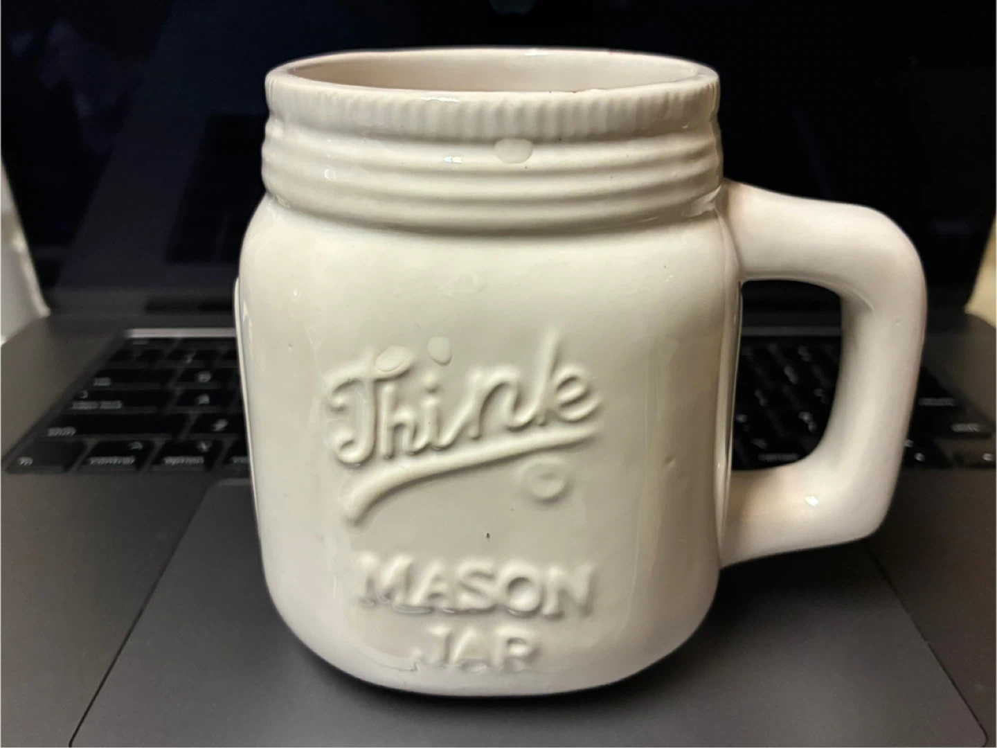 🥕 Pair of “Think Mason Jar” Ceramic Mugs - photo 3