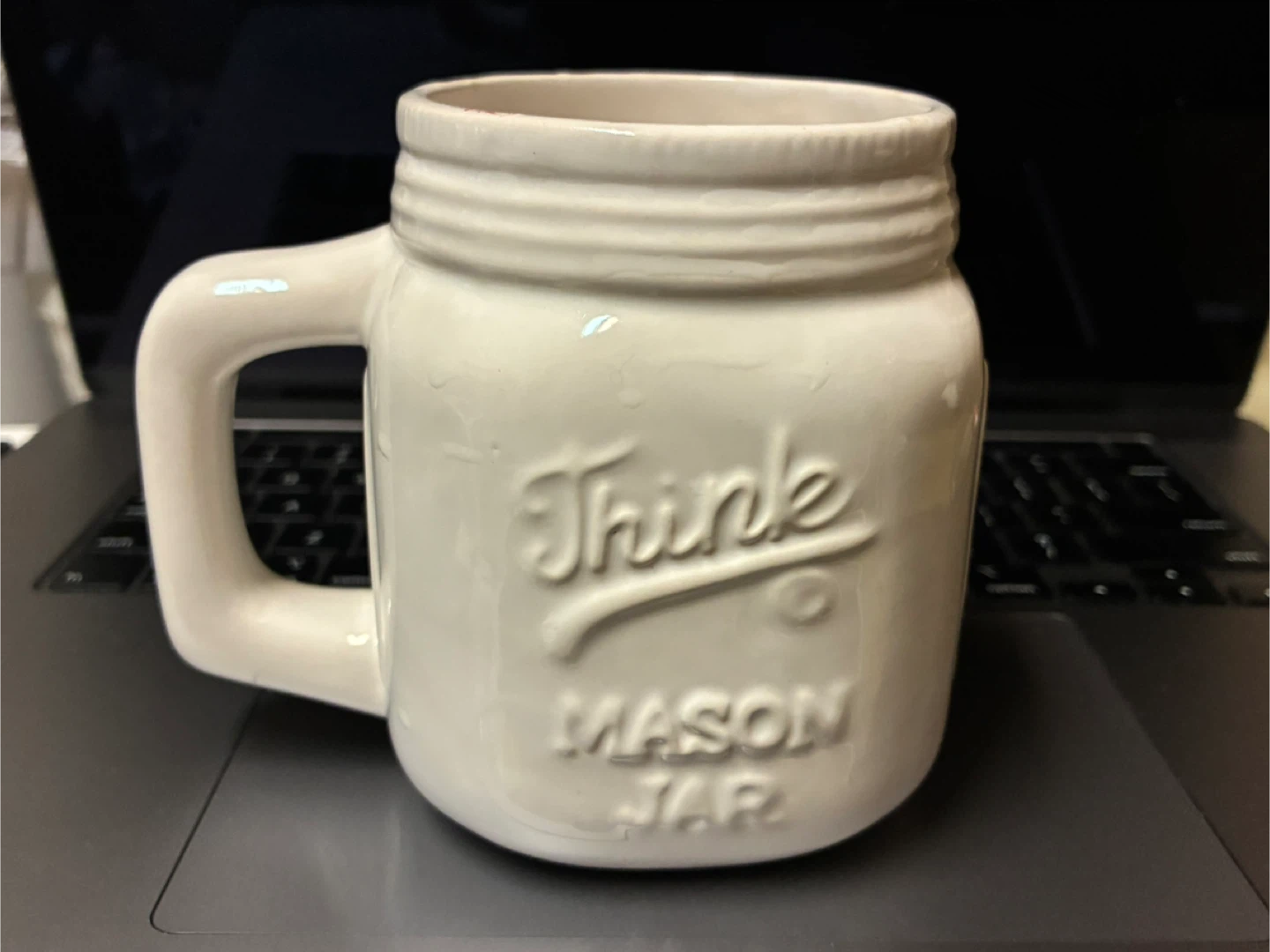 🥕 Pair of “Think Mason Jar” Ceramic Mugs - photo 2