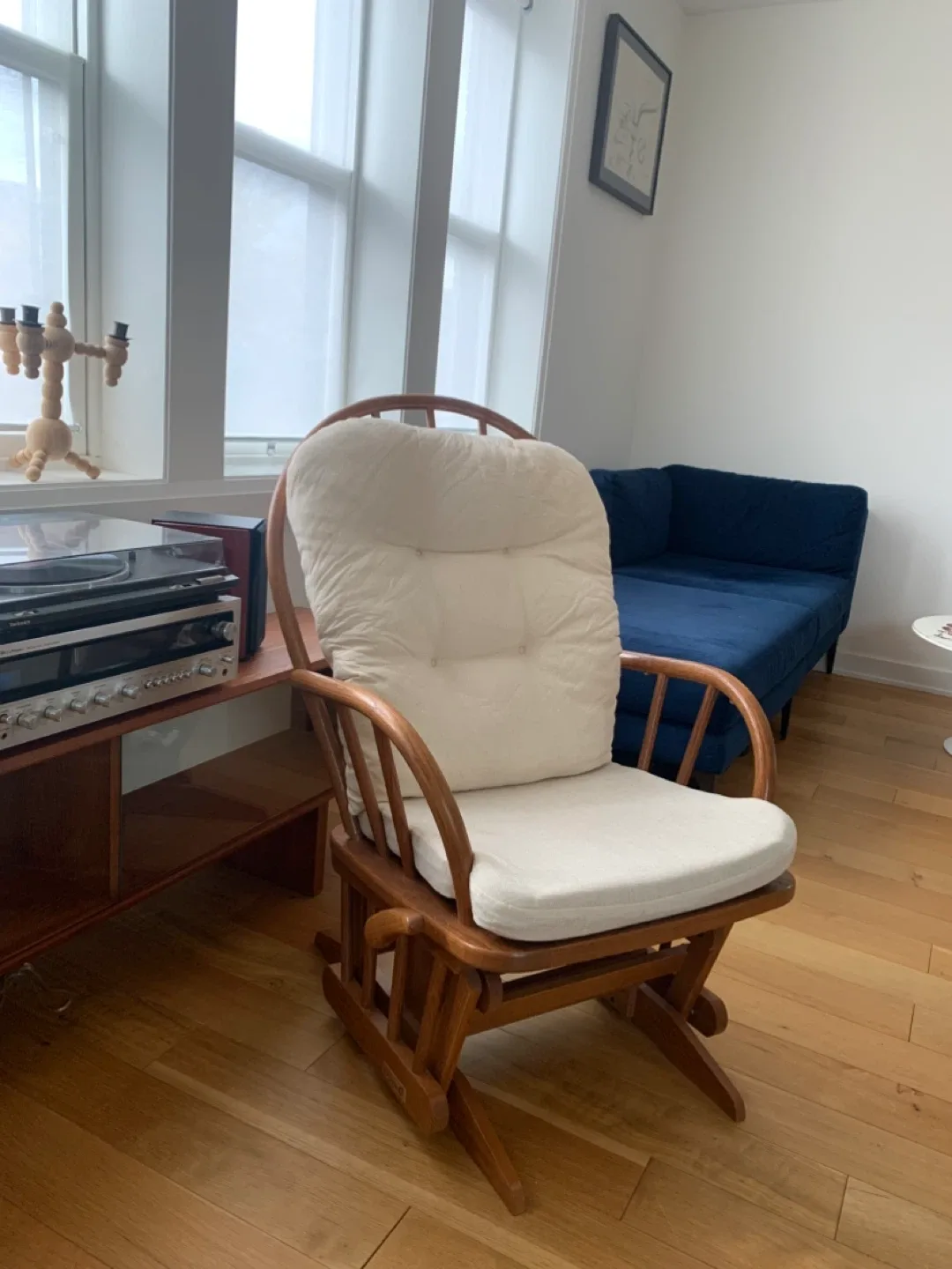 ((On Hold)) Dutailier Oak Rocking Chair with Ottoman image indicator(2)