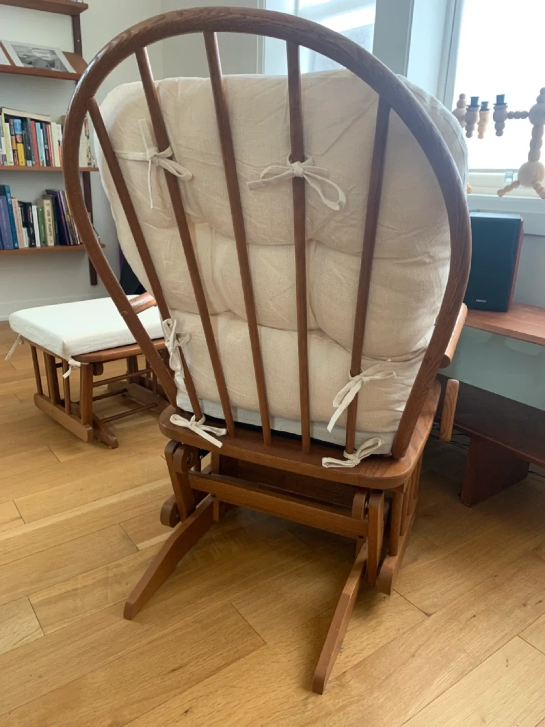 ((On Hold)) Dutailier Oak Rocking Chair with Ottoman image indicator(3)