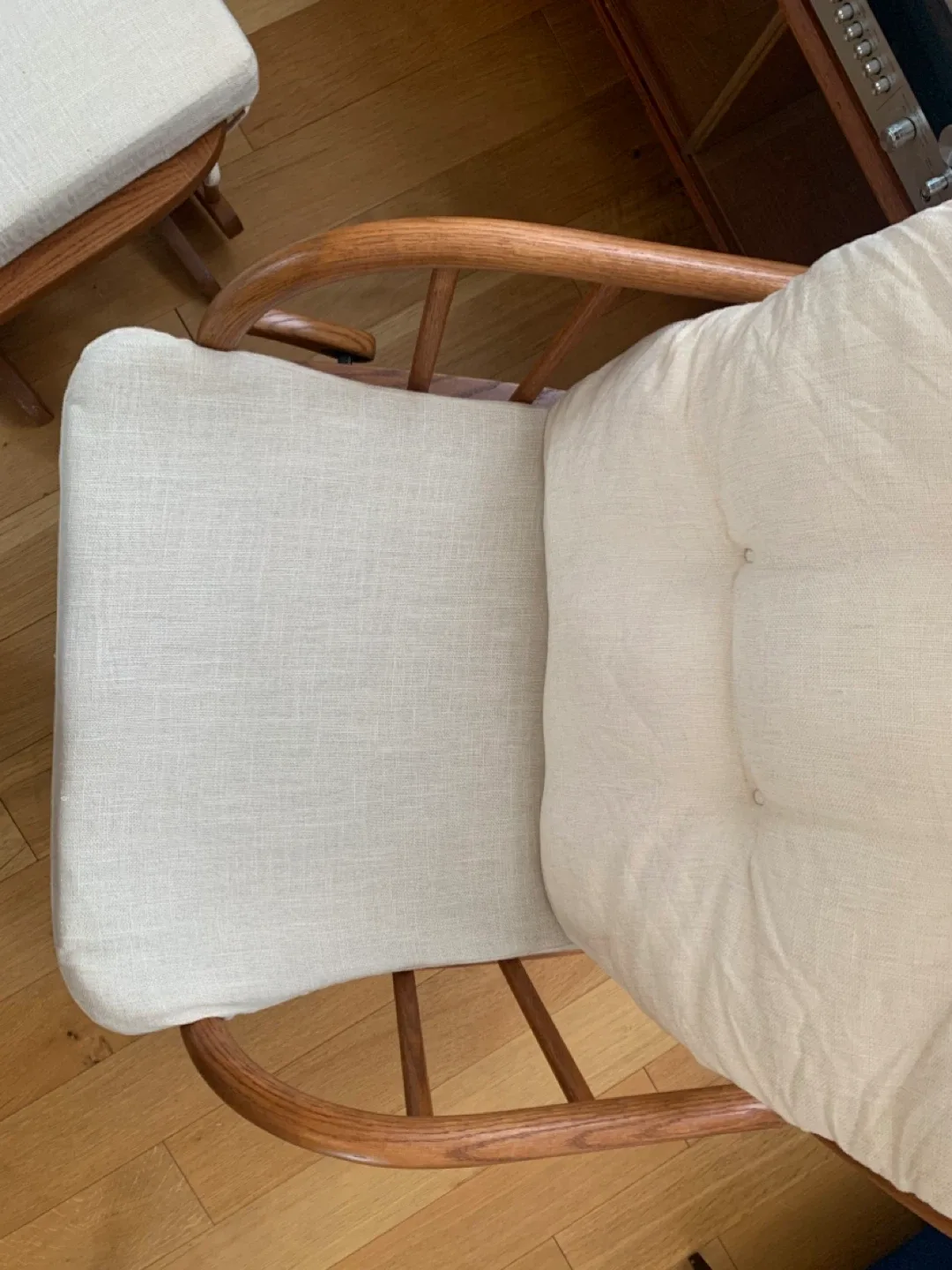 ((On Hold)) Dutailier Oak Rocking Chair with Ottoman image indicator(4)