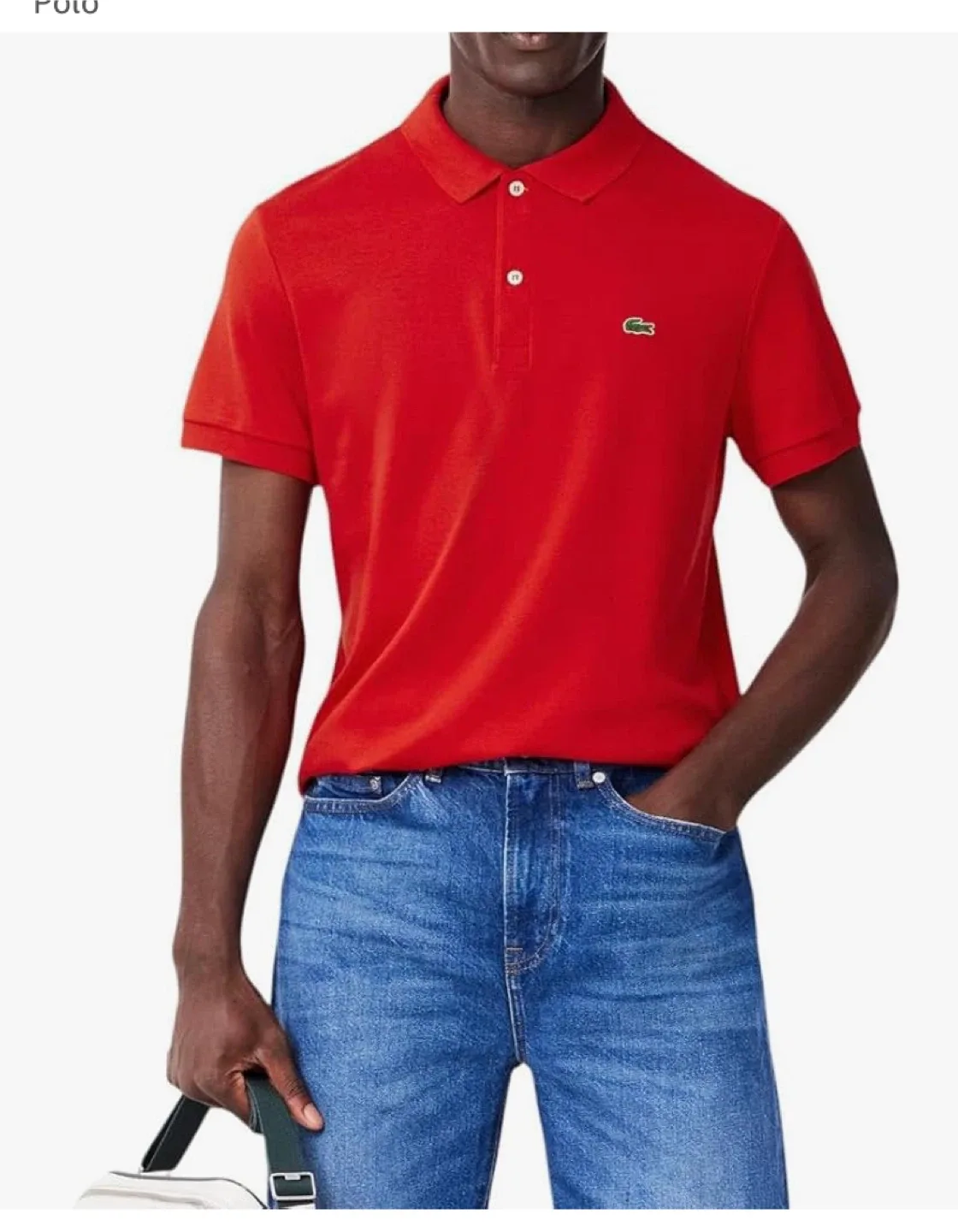 Lacoste Polo Shirt - Red, blue Size M thumbnail
