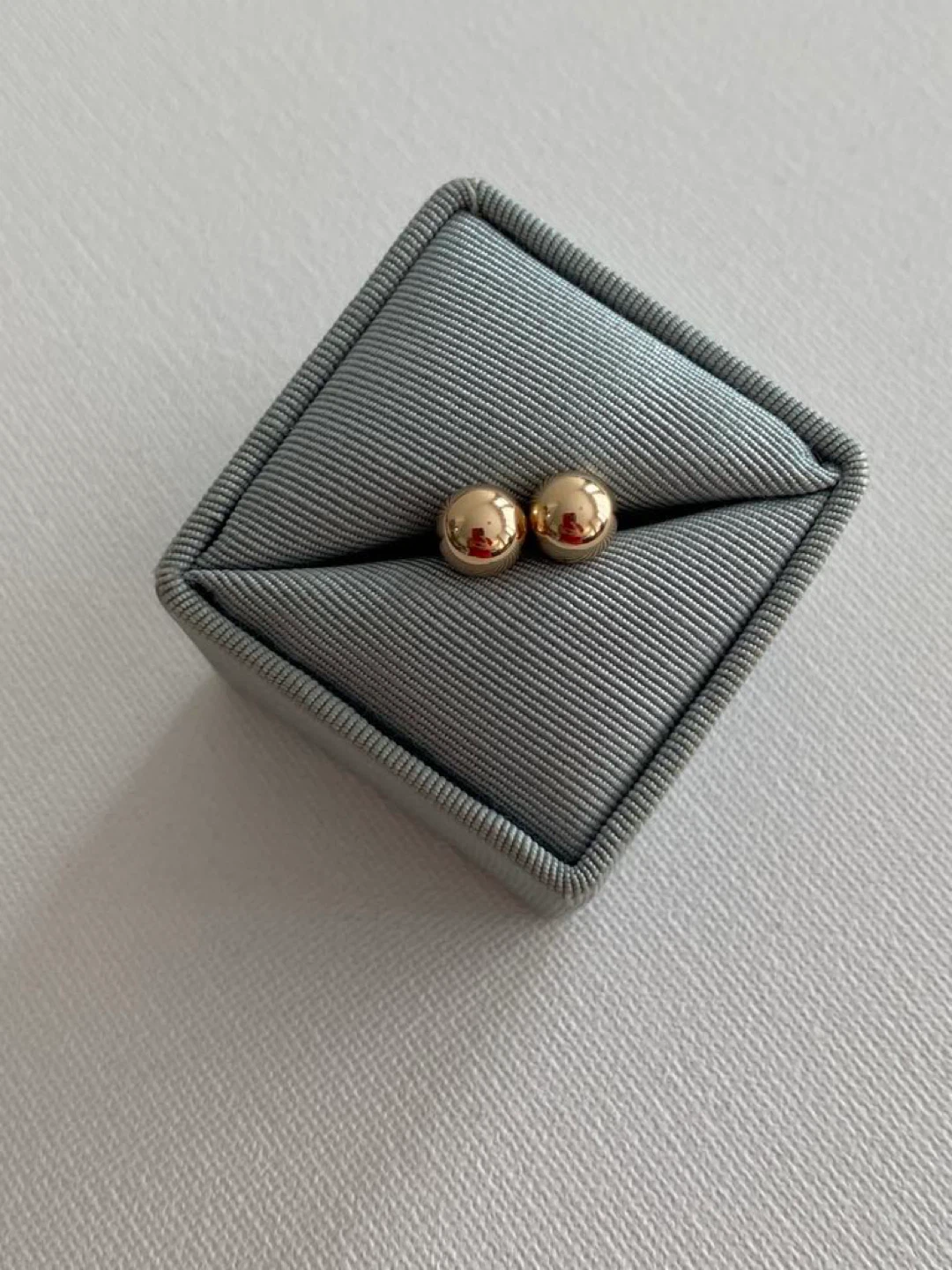 14k YellowGild Elegant Balls Stud Earrings (lightweight) - photo 3