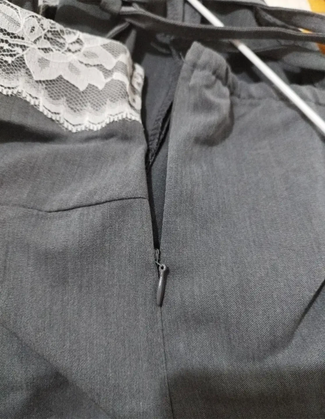 Gray Lace Trim Corset Top - photo 4