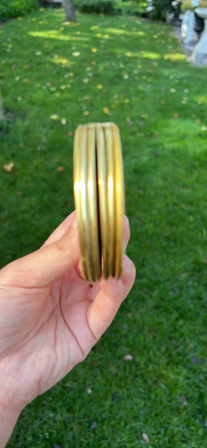 Vintage Brass & Mother of Pearl Coasters image indicator(2)