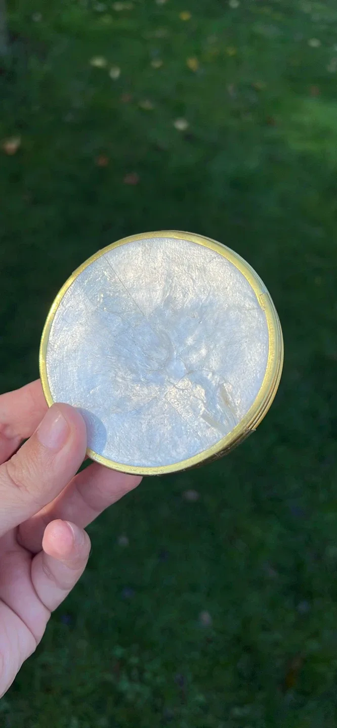 Vintage Brass & Mother of Pearl Coasters image indicator(3)