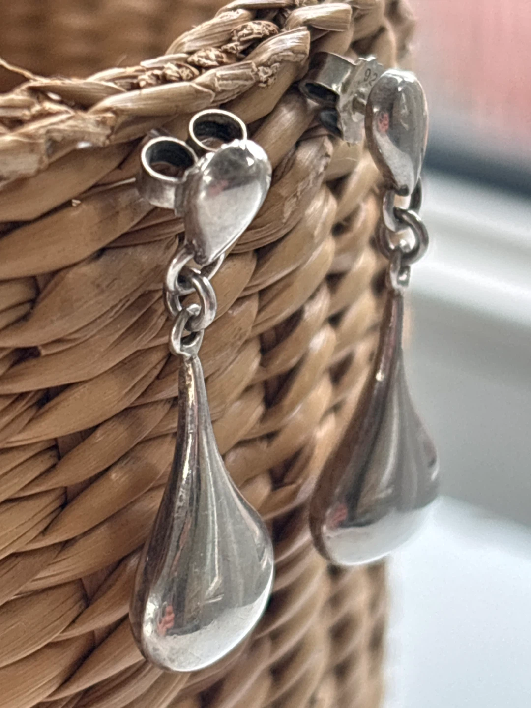 Sterling Silver Teardrop Dangle Earrings - photo 2