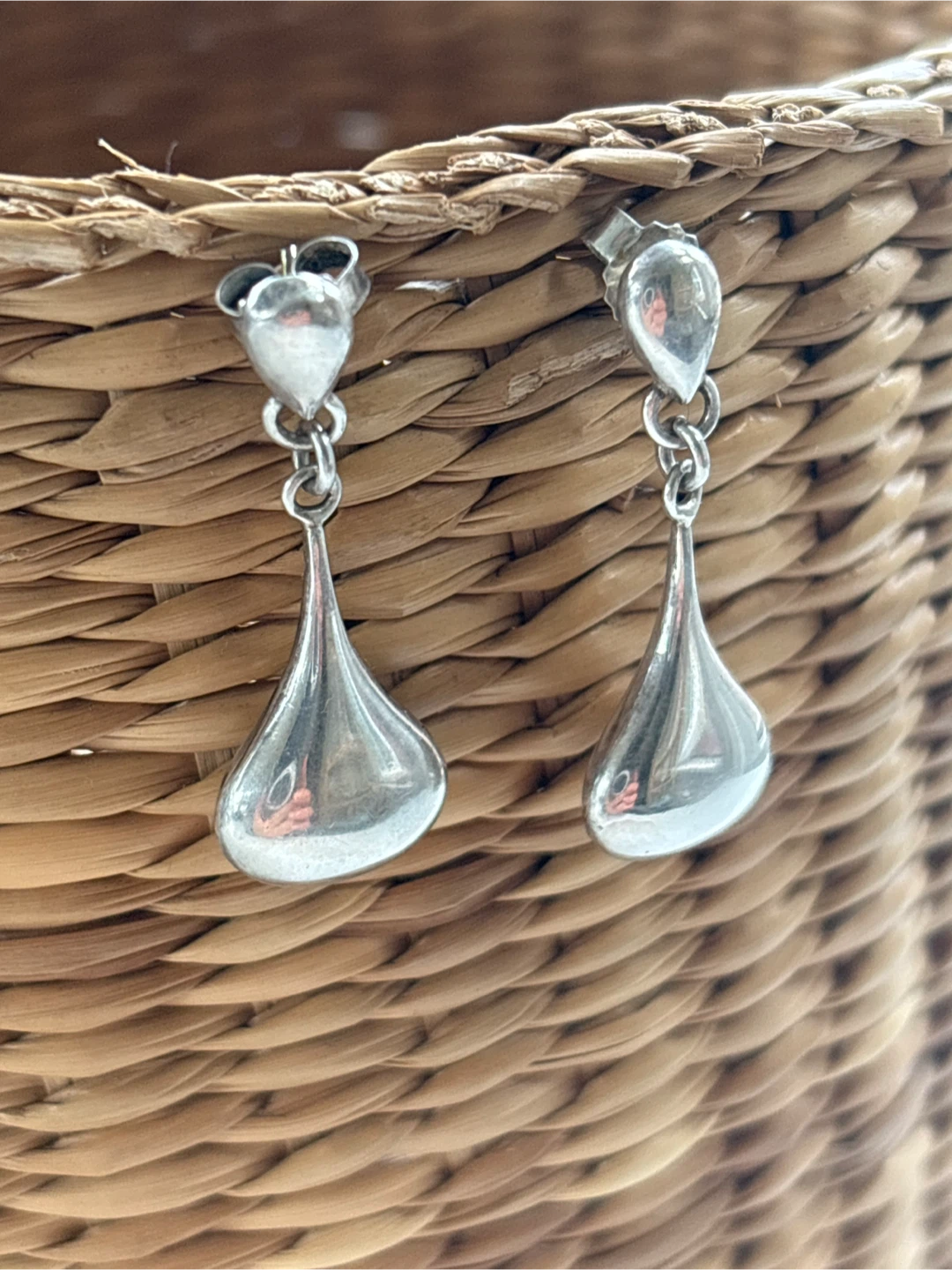 Sterling Silver Teardrop Dangle Earrings