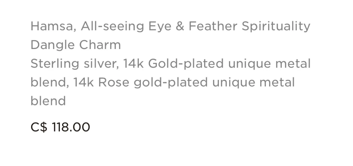 Pandora Hamsa, Eye & Feather Dangle Charm - New image indicator(3)