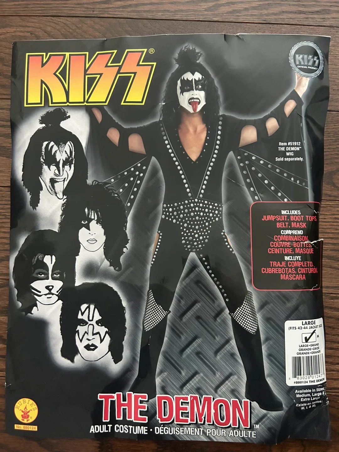KISS The Demon Adult Costume - Size Large