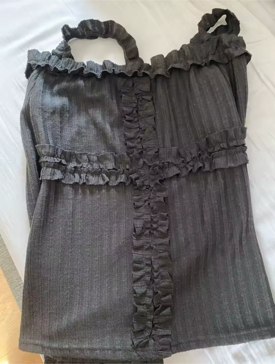 Black Off-Shoulder Ruffle Top - photo 4