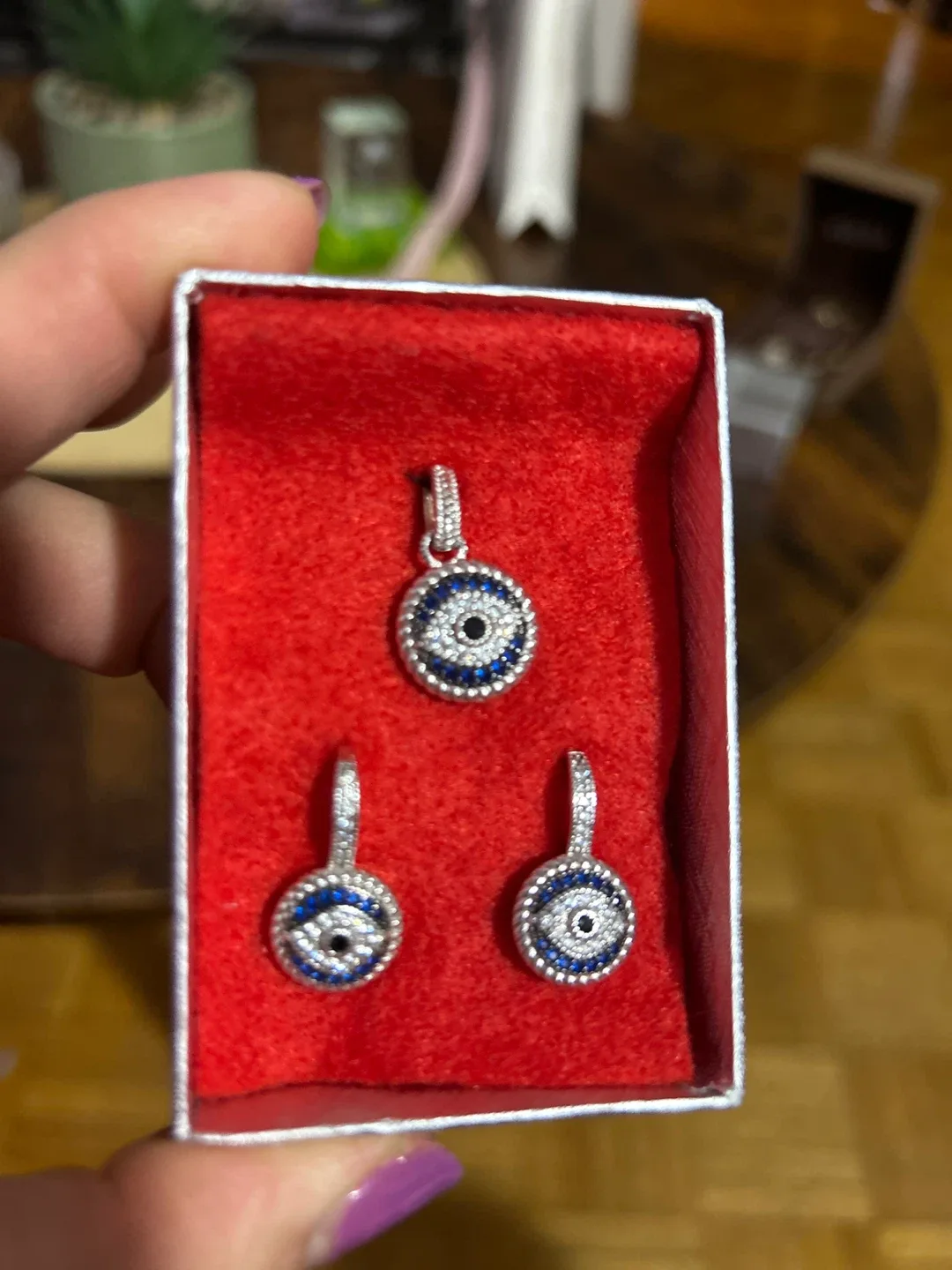 Evil Eye Earrings and pendant 925 Sterling Silver thumbnail