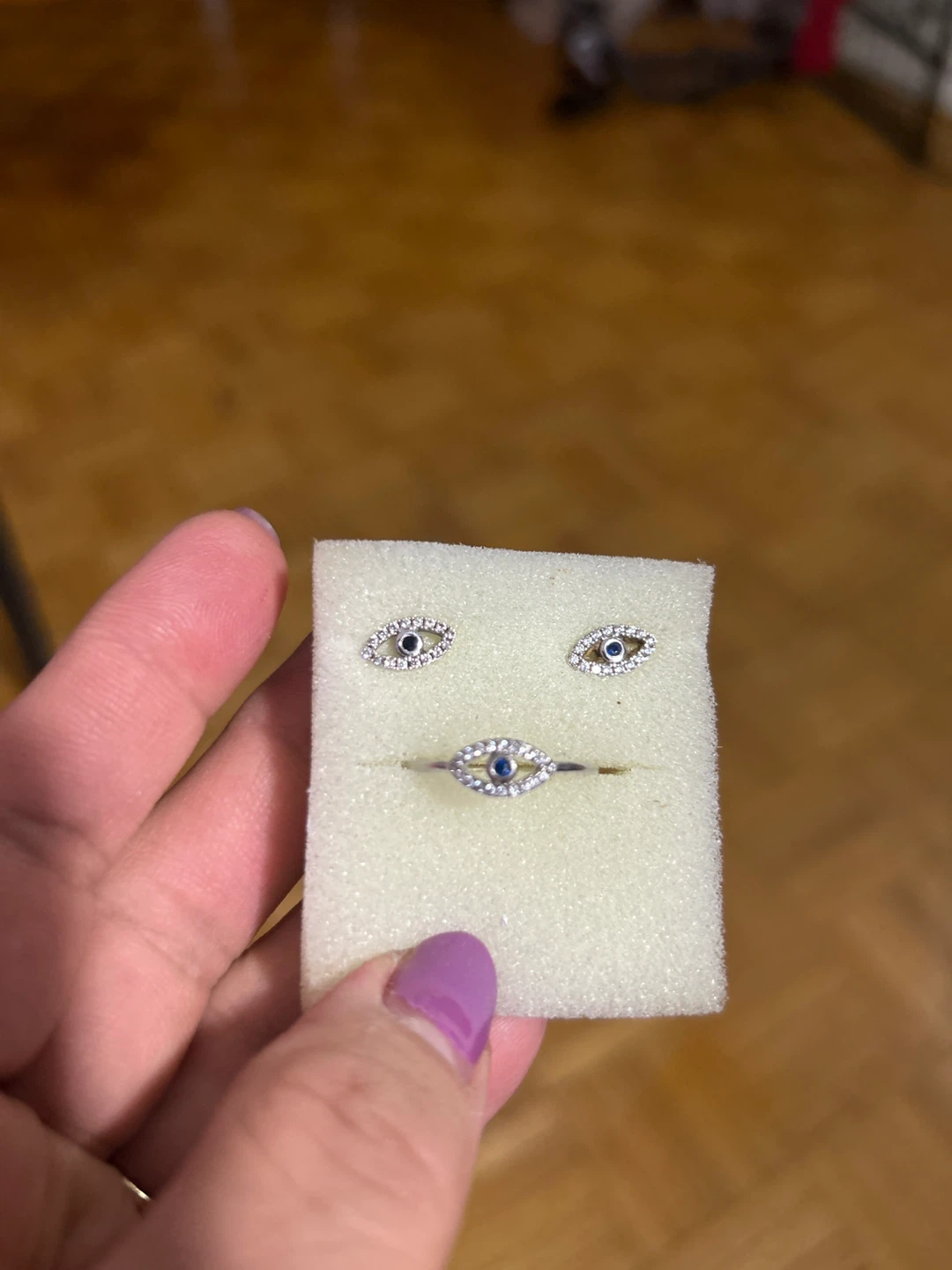 Evil Eye Ring and Earring Set - photo 2