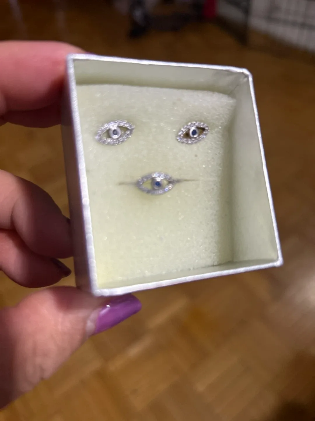 Evil Eye Ring and Earring Set thumbnail