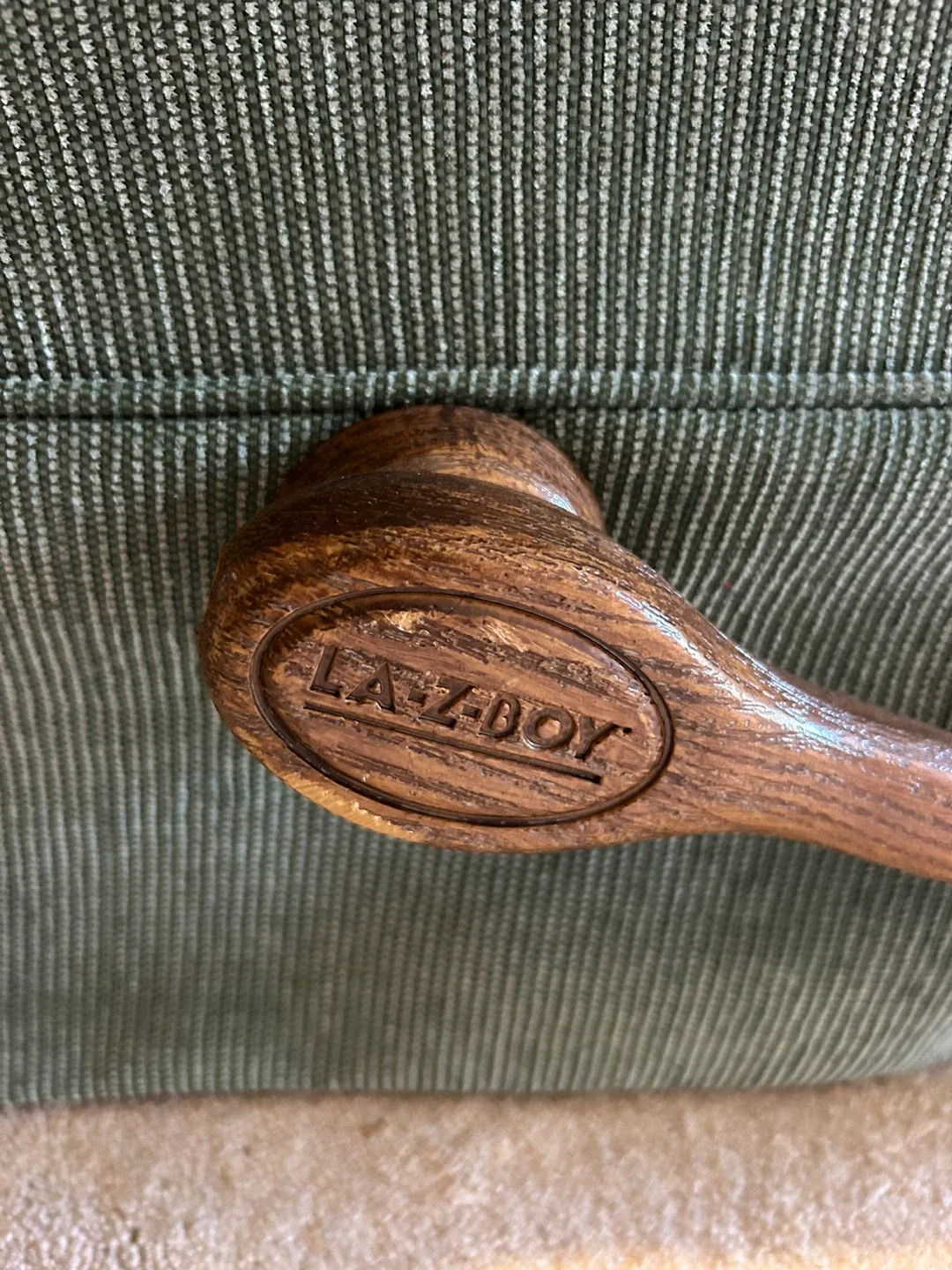 L-A-Z-Boy Green Loveseat Recliner image indicator(6)