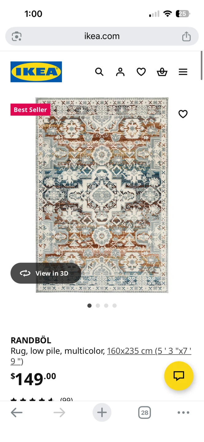 IKEA Randbol Rug, Low Pile, Multicolor, 5'3"x7'9" - photo 3