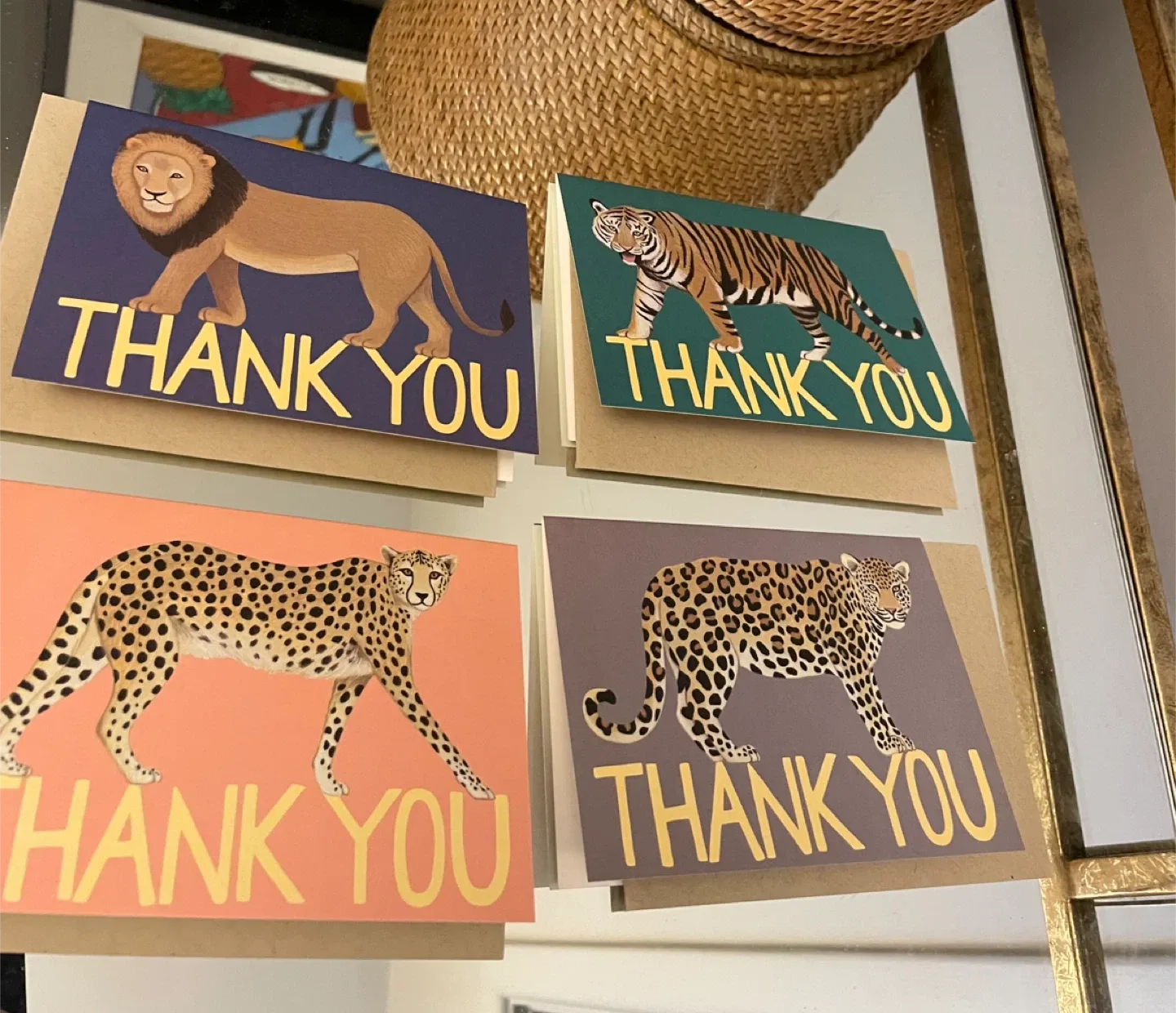 Big Cats Thank You Cards - Set of 8 boxed NEW image indicator(2)