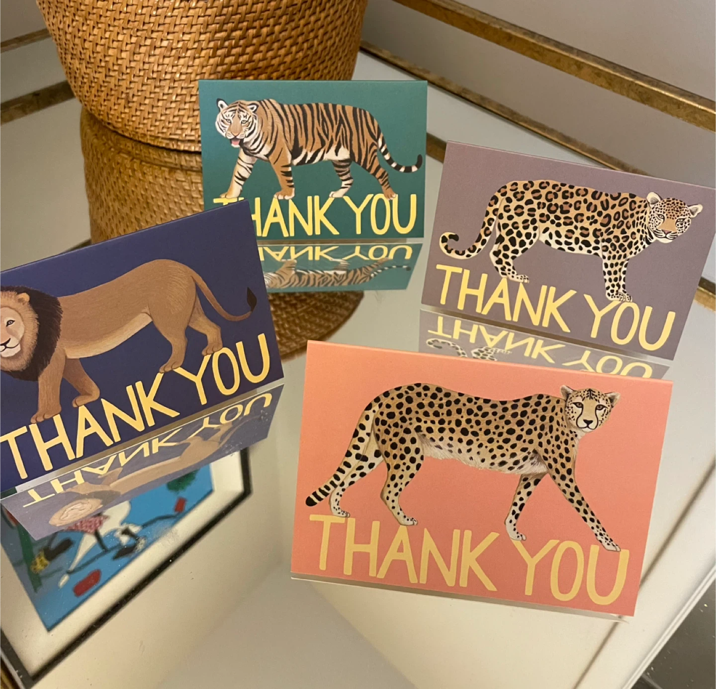 Big Cats Thank You Cards - Set of 8 boxed NEW