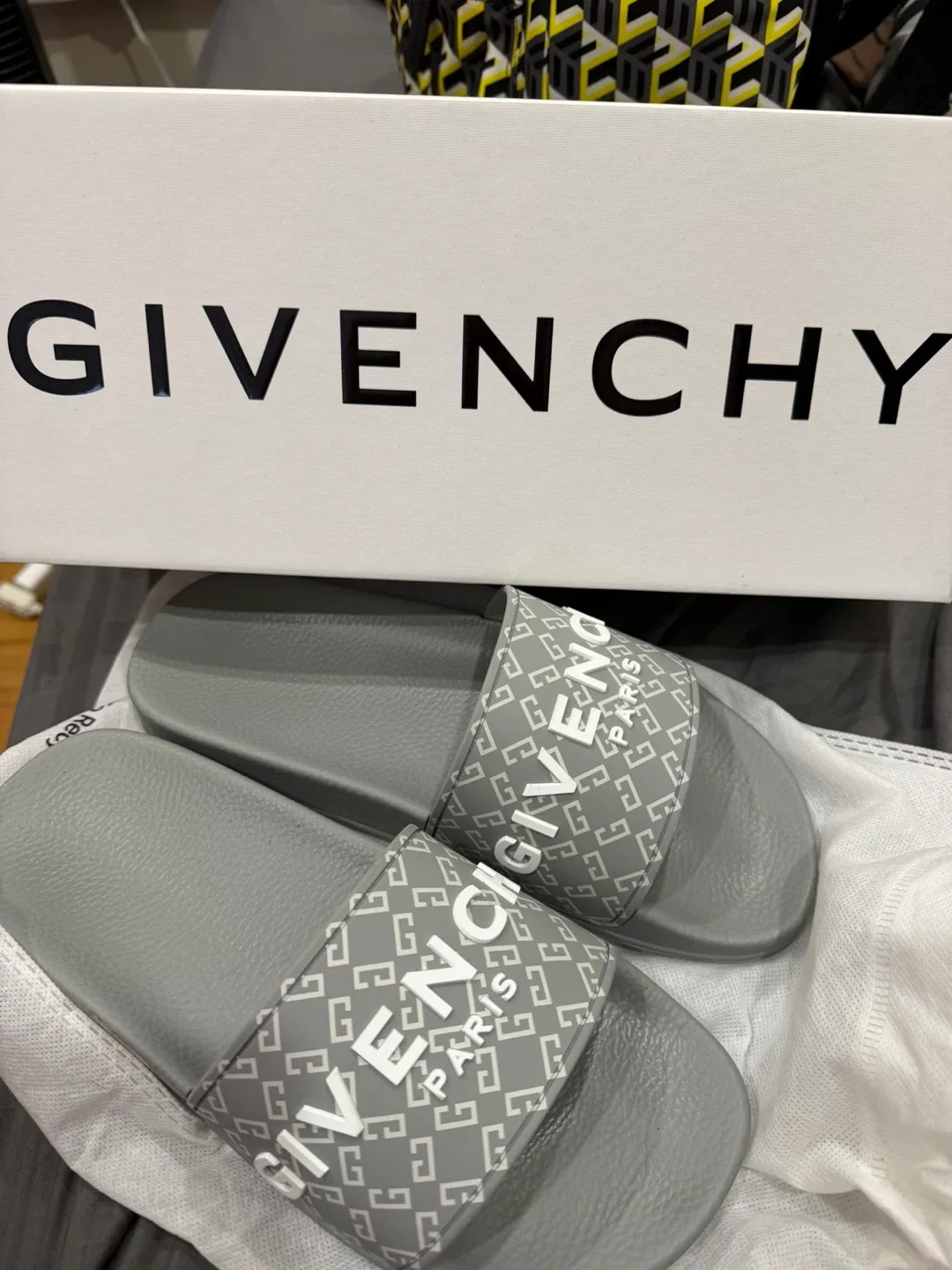 Givenchy Grey Slide Flat Sandals - Size 41