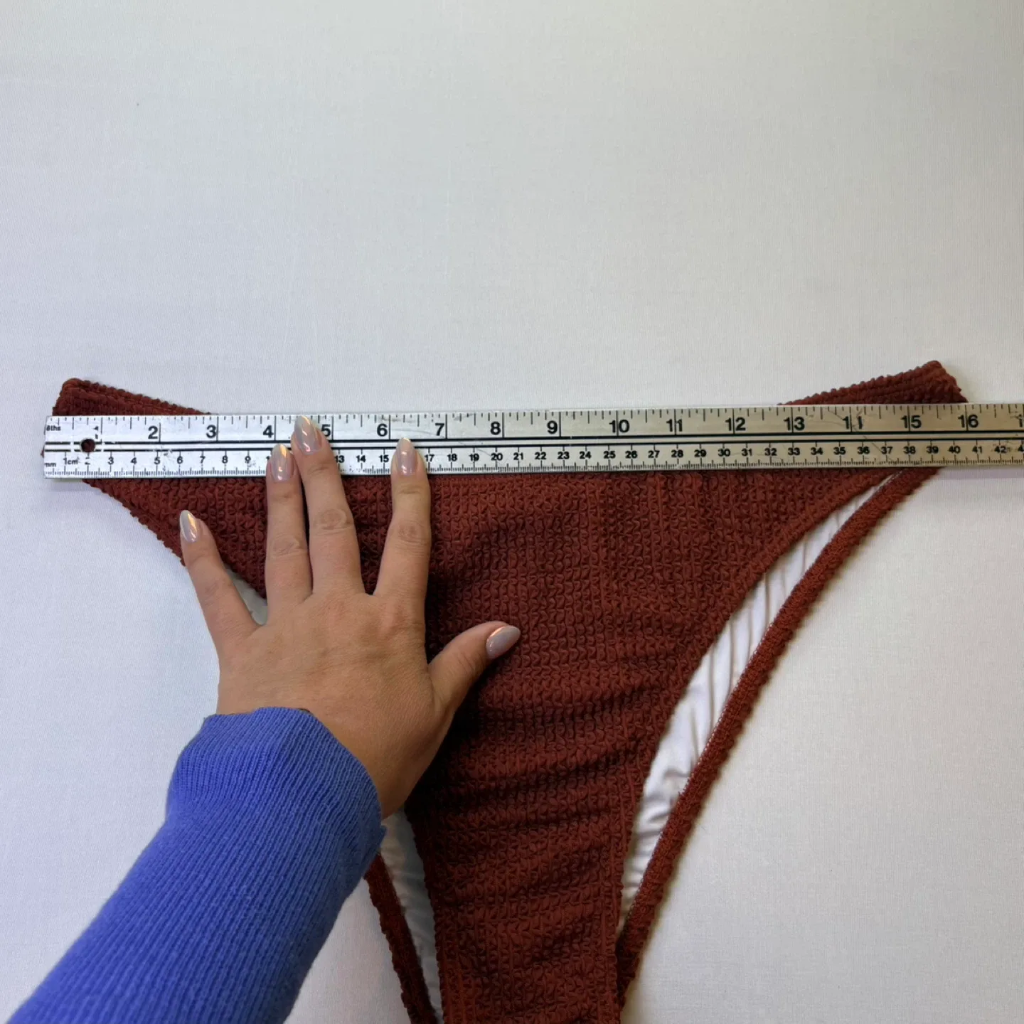 Ymisan Coffee Brown Textured Mid Rise Swimsuit Bottom Sz XL image indicator(4)