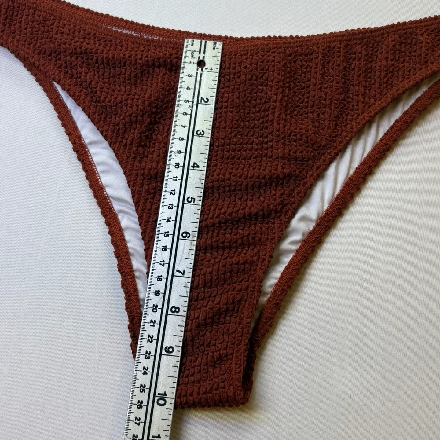 Ymisan Coffee Brown Textured Mid Rise Swimsuit Bottom Sz XL image indicator(5)