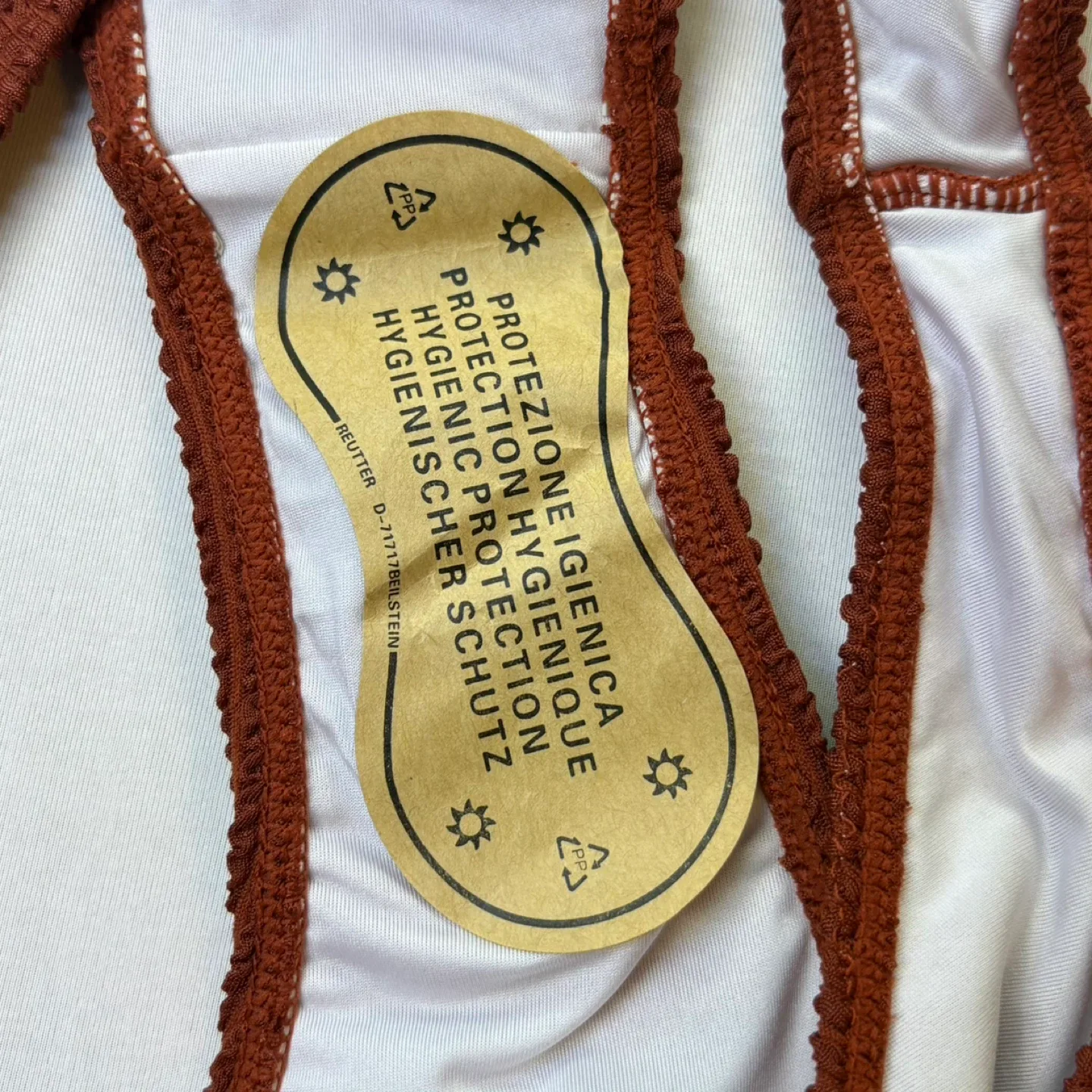 Ymisan Coffee Brown Textured Mid Rise Swimsuit Bottom Sz XL image indicator(7)