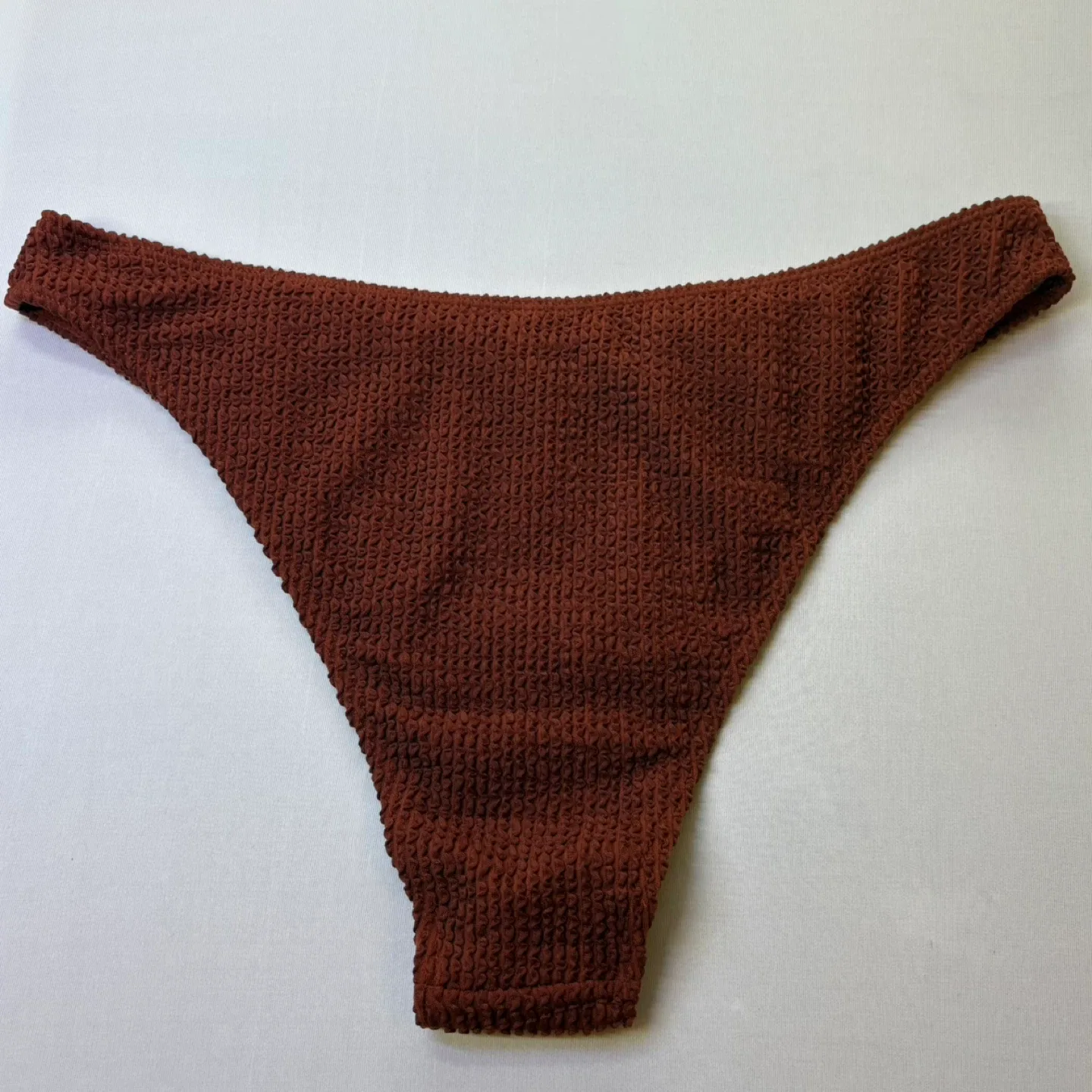 Ymisan Coffee Brown Textured Mid Rise Swimsuit Bottom Sz XL image indicator(8)