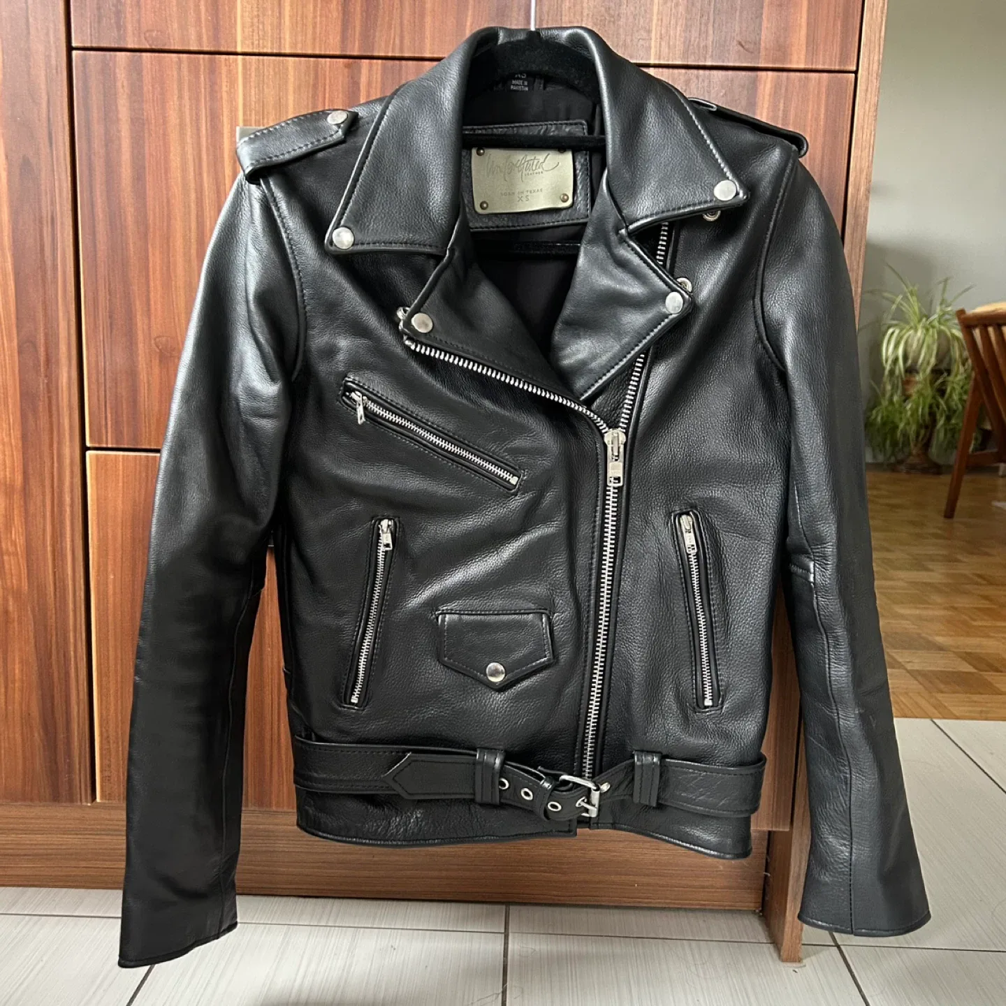 Leather moto jacket XXS/XS by Understated Leather thumbnail